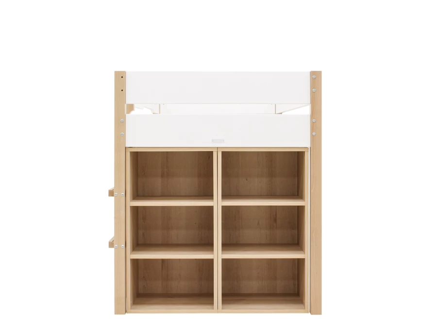 Bopita Lucas halfhoogslaper met opbergkasten 90x200 Wit / Naturel - Afbeelding 3