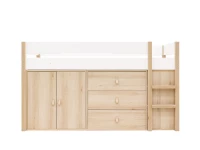 Bopita Lucas halfhoogslaper met opbergkasten 90x200 Wit / Naturel - Afbeelding 4