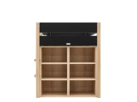 Bopita Lucas halfhoogslaper met opbergkasten 90x200 Mat zwart / Naturel - Afbeelding 3