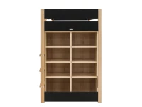Bopita Lucas hoogslaper met opbergkasten 90x200 Mat zwart / Naturel - Afbeelding 3