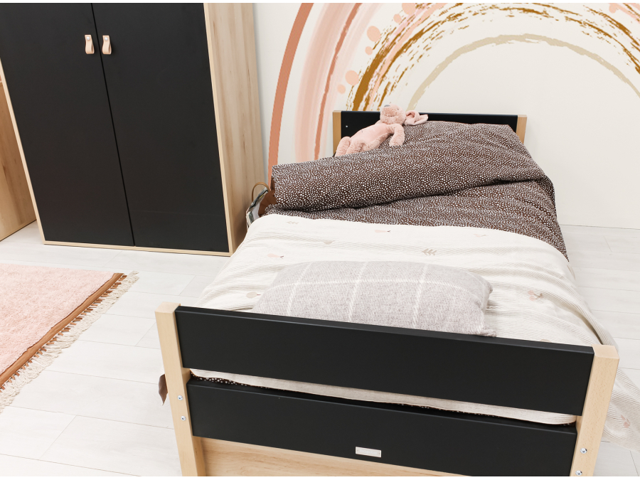 Bopita Lucas bed 90x200 Zwart / Naturel - Afbeelding 7