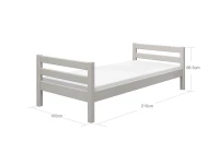 Flexa Classic eenpersoonsbed 90x200 greywash - Afbeelding 4