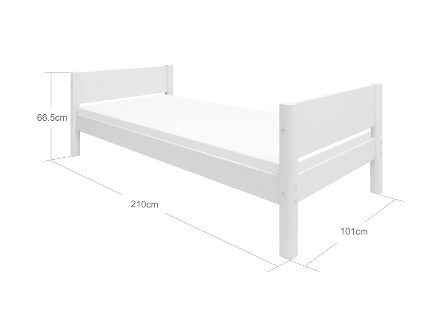 Flexa White Eenpersoonsbed - wit - Afbeelding 5