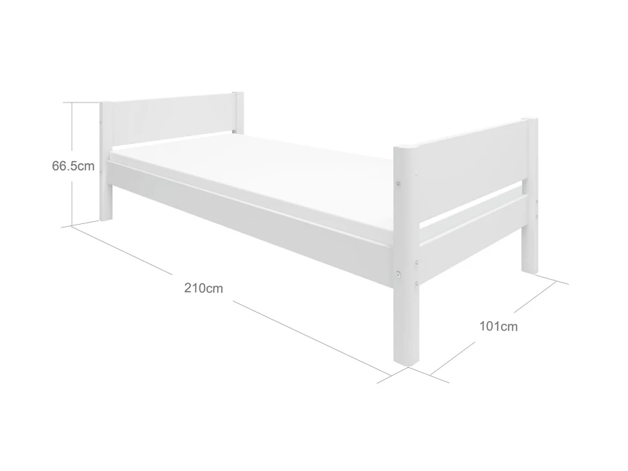 Flexa White Eenpersoonsbed - wit - Afbeelding 5