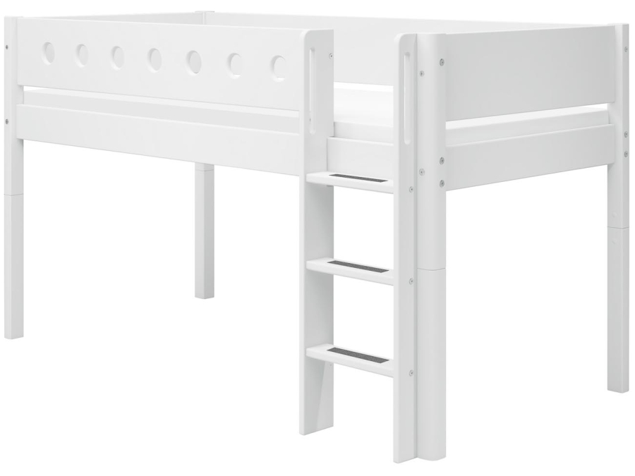 Flexa White Halfhoogslaper m. rechte ladder - wit