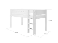 Flexa White Halfhoogslaper m. rechte ladder - wit - Afbeelding 4