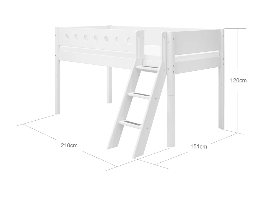 Flexa White Halfhoogslaper m. schuine ladder - wit - Afbeelding 4