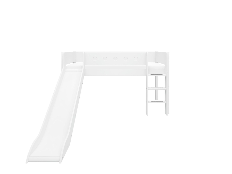 Flexa White Halfhoogslaper m. rechte ladder en glijbaan - wit - Afbeelding 2