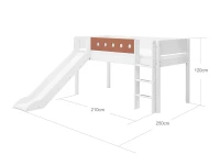 Flexa White Halfhoogslaper m. rechte ladder en glijbaan - blush - Afbeelding 4