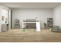 Flexa White Halfhoogslaper m. rechte ladder en glijbaan - natural green - Afbeelding 6