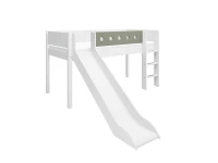 Flexa White Halfhoogslaper m. rechte ladder en glijbaan - natural green - Afbeelding 3