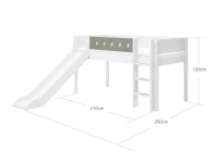 Flexa White Halfhoogslaper m. rechte ladder en glijbaan - natural green - Afbeelding 4