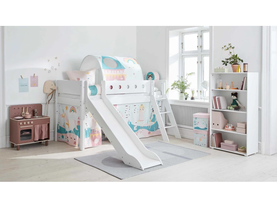 Flexa White Halfhoogslaper m. schuine ladder en glijbaan - wit - Afbeelding 6