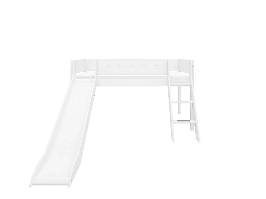 Flexa White Halfhoogslaper m. schuine ladder en glijbaan - wit - Afbeelding 2
