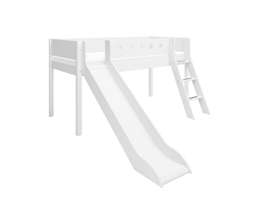 Flexa White Halfhoogslaper m. schuine ladder en glijbaan - wit - Afbeelding 3