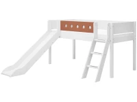 Flexa White Halfhoogslaper m. schuine ladder en glijbaan - blush