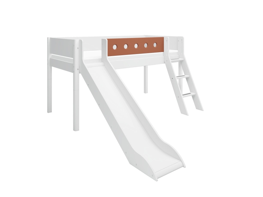 Flexa White Halfhoogslaper m. schuine ladder en glijbaan - blush - Afbeelding 3