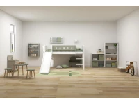 Flexa White Halfhoogslaper m. schuine ladder en glijbaan - natural green - Afbeelding 6