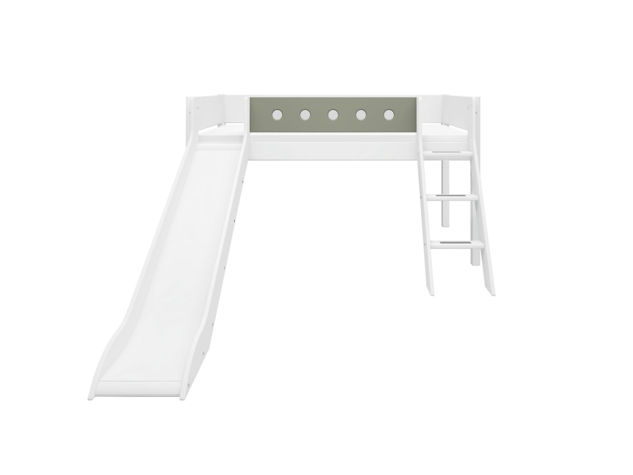 Flexa White Halfhoogslaper m. schuine ladder en glijbaan - natural green - Afbeelding 2