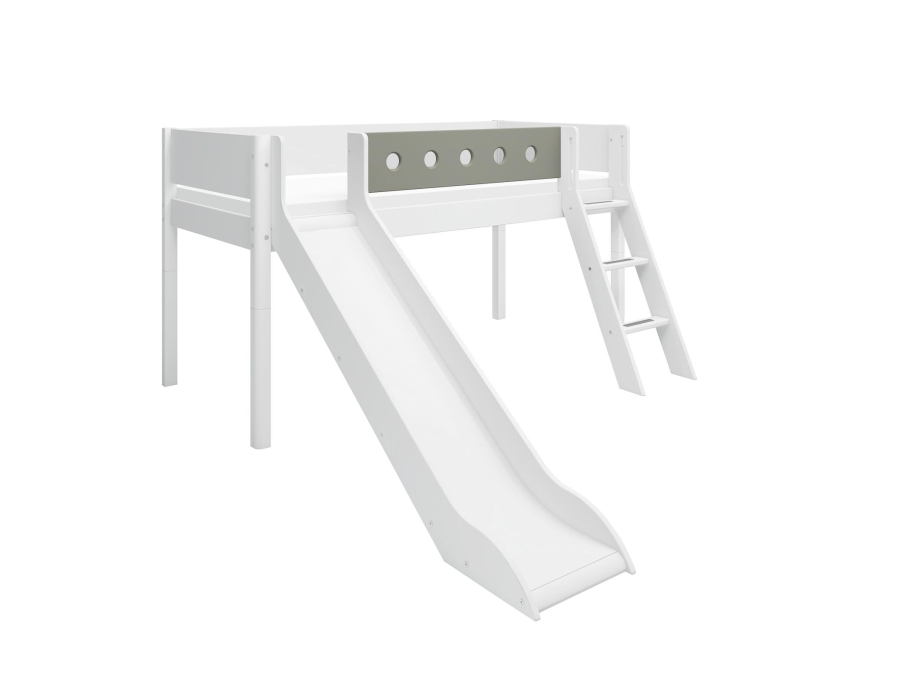 Flexa White Halfhoogslaper m. schuine ladder en glijbaan - natural green - Afbeelding 3
