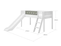 Flexa White Halfhoogslaper m. schuine ladder en glijbaan - natural green - Afbeelding 4
