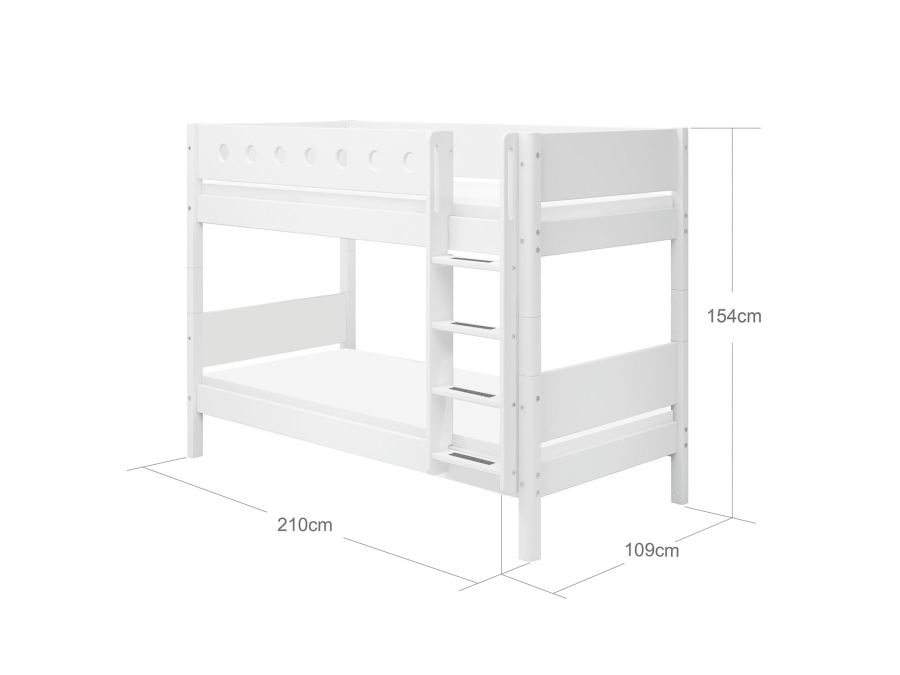 Flexa White Stapelbed met rechte ladder - wit - Afbeelding 5