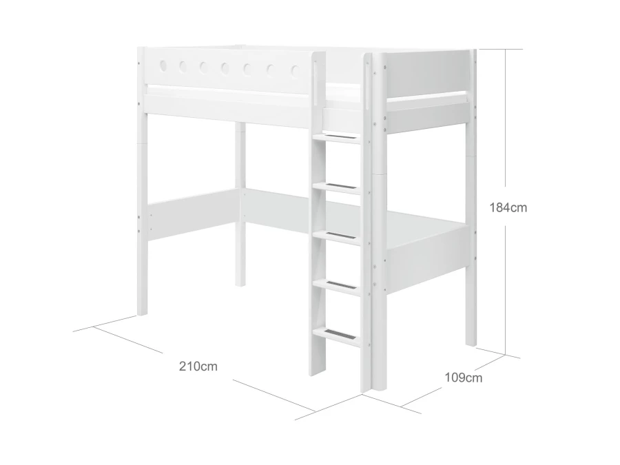 Flexa White Hoogslaper m. rechte ladder - wit - Afbeelding 4