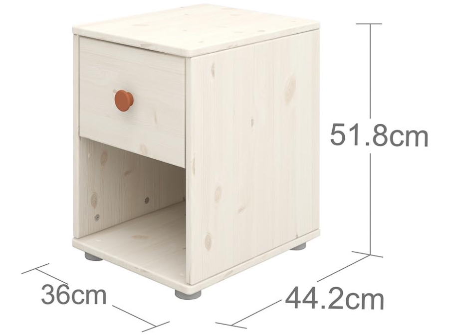 Flexa Classic nachtkastje whitewash / blush - Afbeelding 3