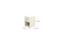 Flexa Classic nachtkastje whitewash / natural green - Afbeelding 3
