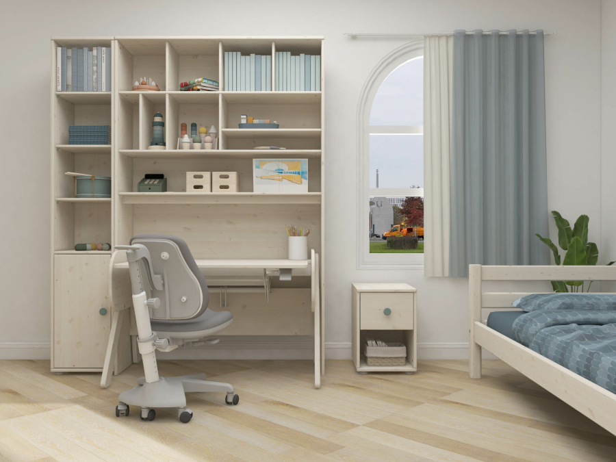 Flexa Classic nachtkastje whitewash / teal - Afbeelding 4