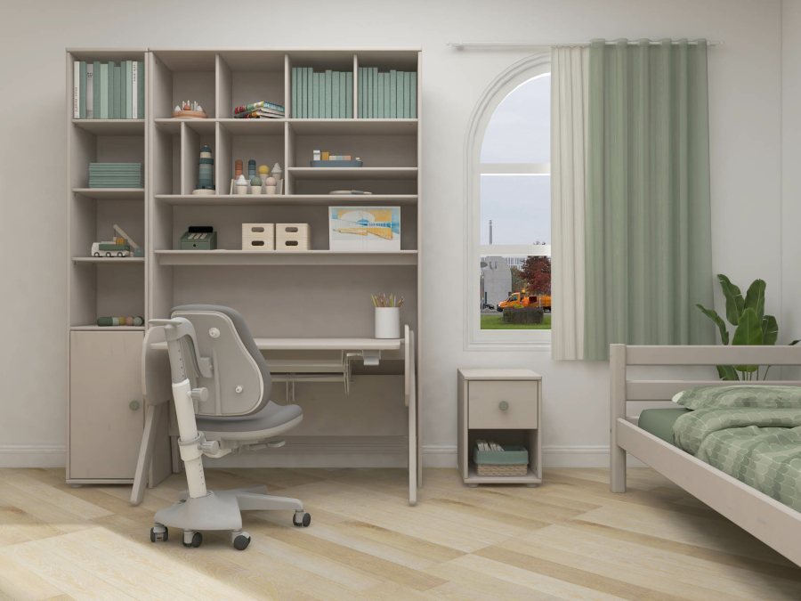 Flexa Classic nachtkastje greywash / natural green - Afbeelding 4