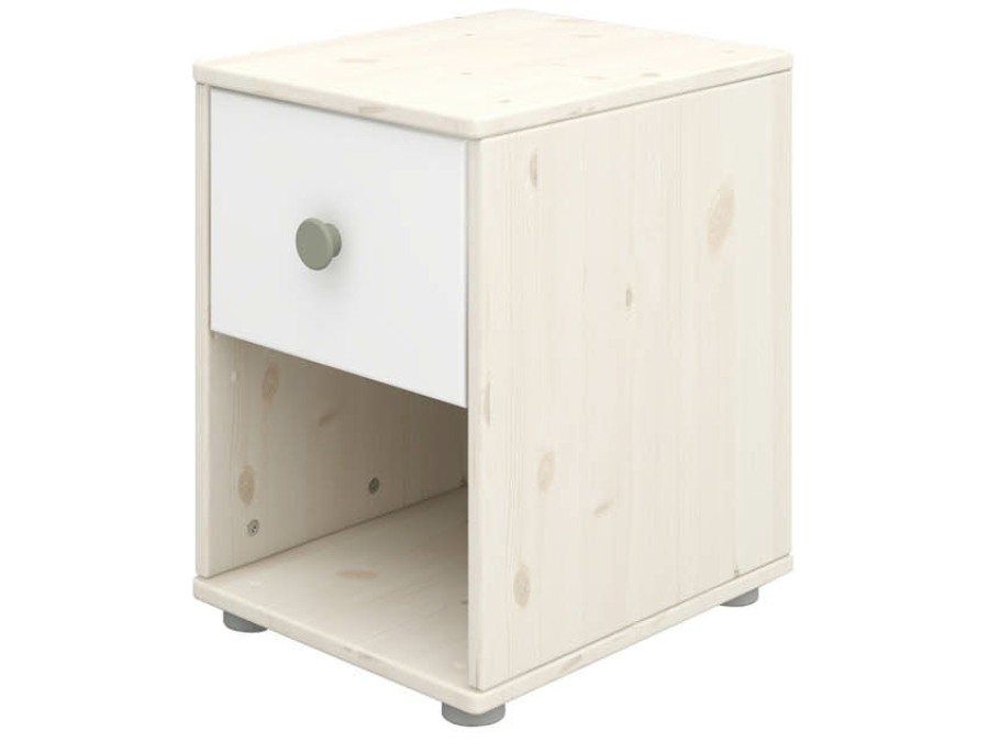 Flexa Classic nachtkastje whitewash / wit / natural green