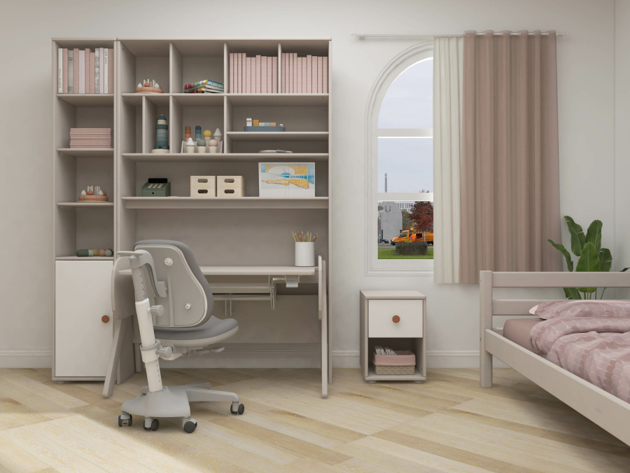 Flexa Classic nachtkastje greywash / wit / blush - Afbeelding 4
