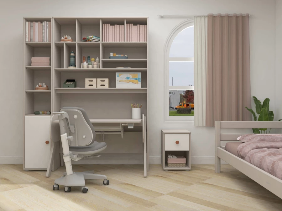 Flexa Classic nachtkastje greywash / wit / blush - Afbeelding 4