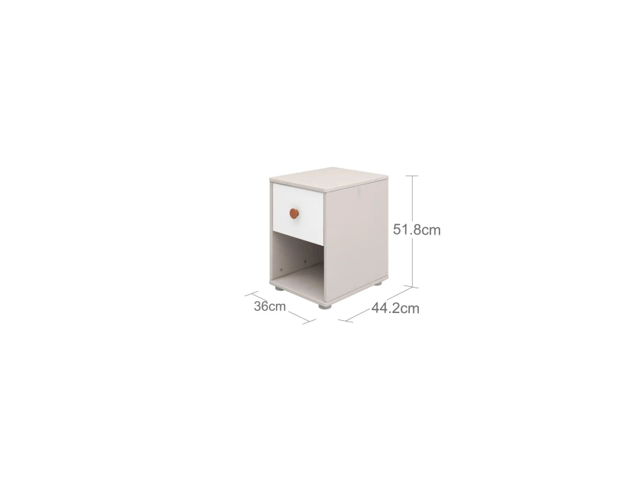 Flexa Classic nachtkastje greywash / wit / blush - Afbeelding 3