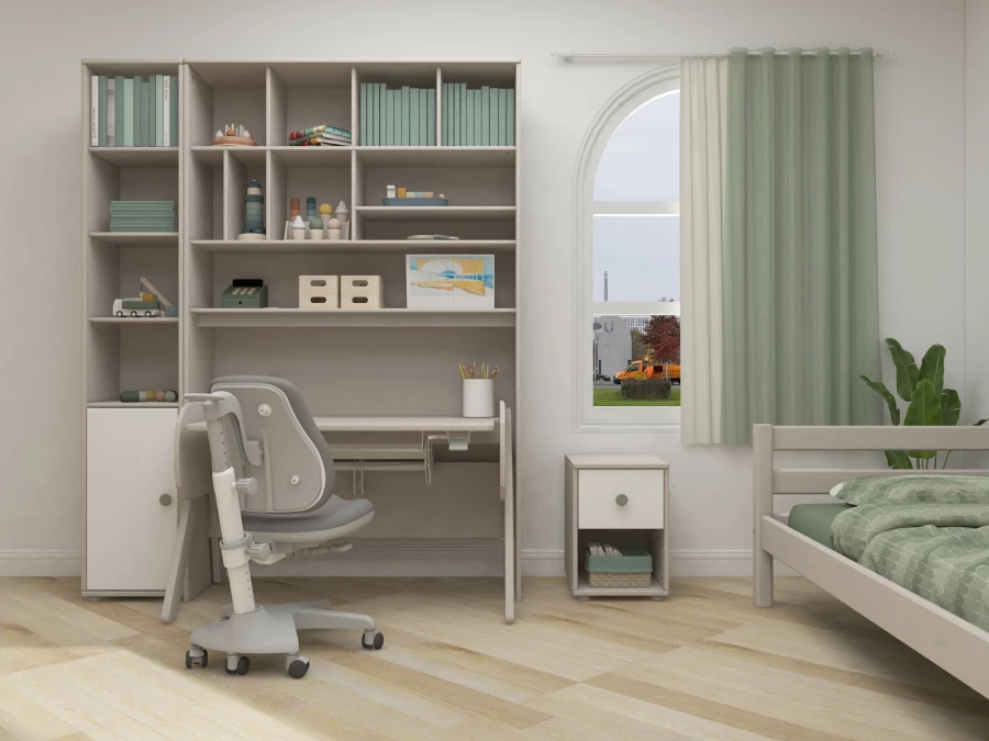 Flexa Classic nachtkastje greywash / wit / natural green - Afbeelding 4