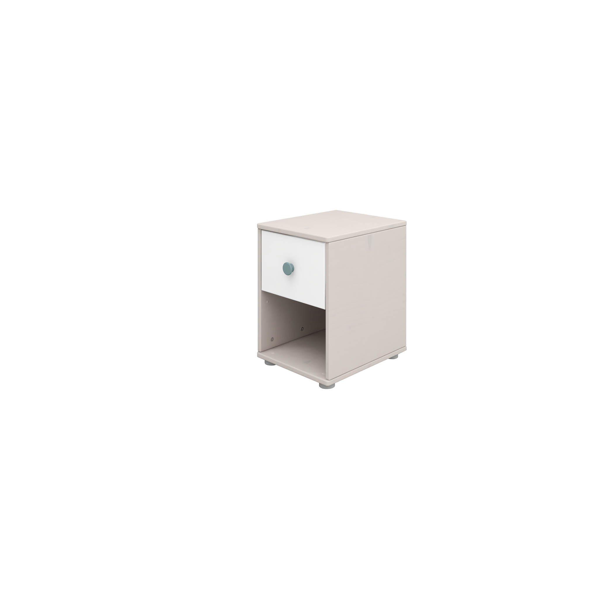 Flexa Classic nachtkastje greywash / wit / teal