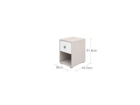 Flexa Classic nachtkastje greywash / wit / teal - Afbeelding 3