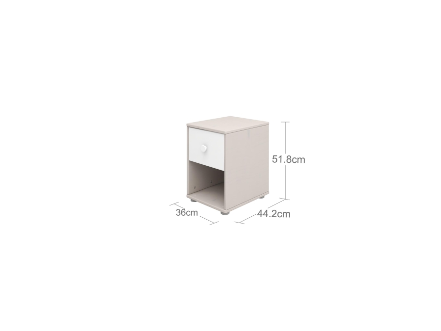 Flexa Classic nachtkastje greywash / wit / wit - Afbeelding 3