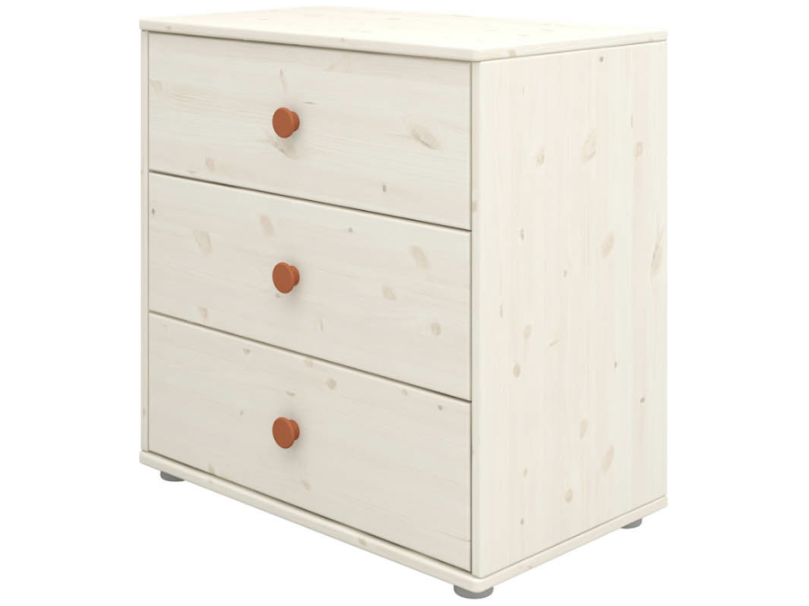 Flexa Classic ladekast met 3 laden whitewash / blush