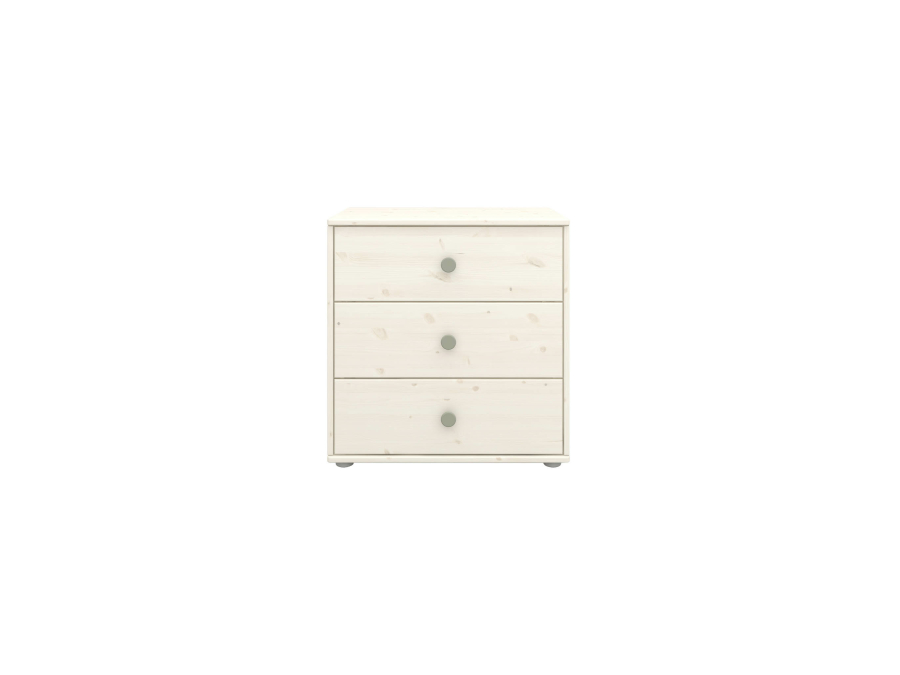 Flexa Classic ladekast met 3 laden whitewash / natural green - Afbeelding 2