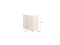 Flexa Classic ladekast met 3 laden whitewash / teal - Afbeelding 3