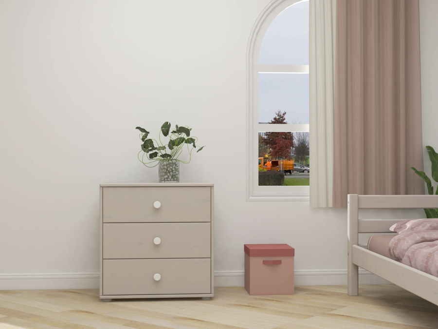 Flexa Classic ladekast met 3 laden greywash / wit - Afbeelding 4