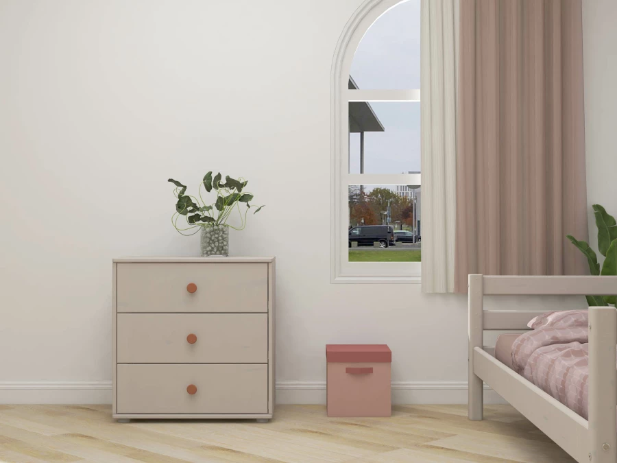 Flexa Classic ladekast met 3 laden greywash / blush - Afbeelding 4