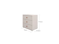 Flexa Classic ladekast met 3 laden greywash / blush - Afbeelding 3