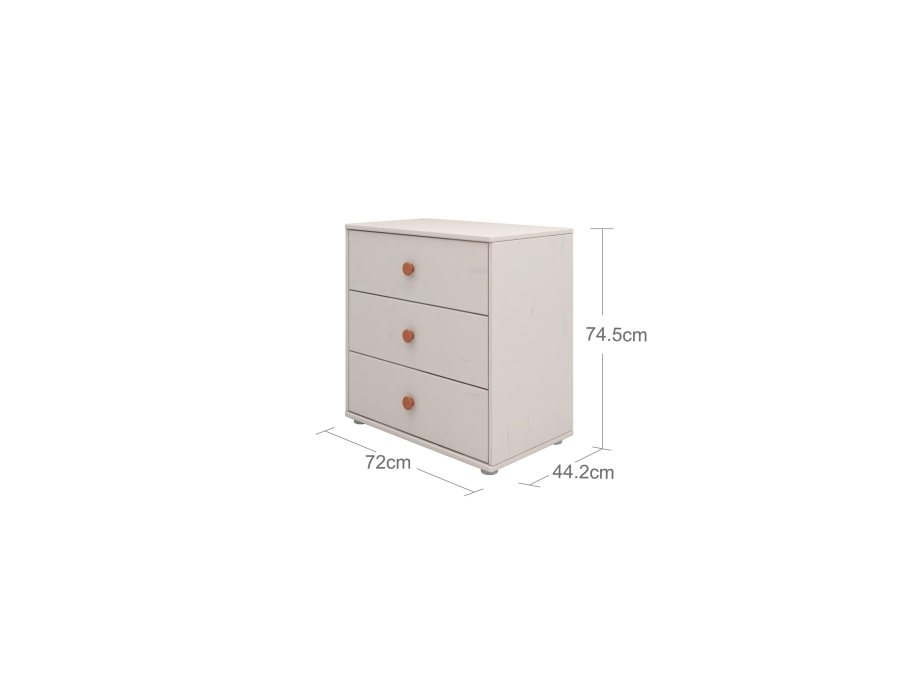 Flexa Classic ladekast met 3 laden greywash / blush - Afbeelding 3