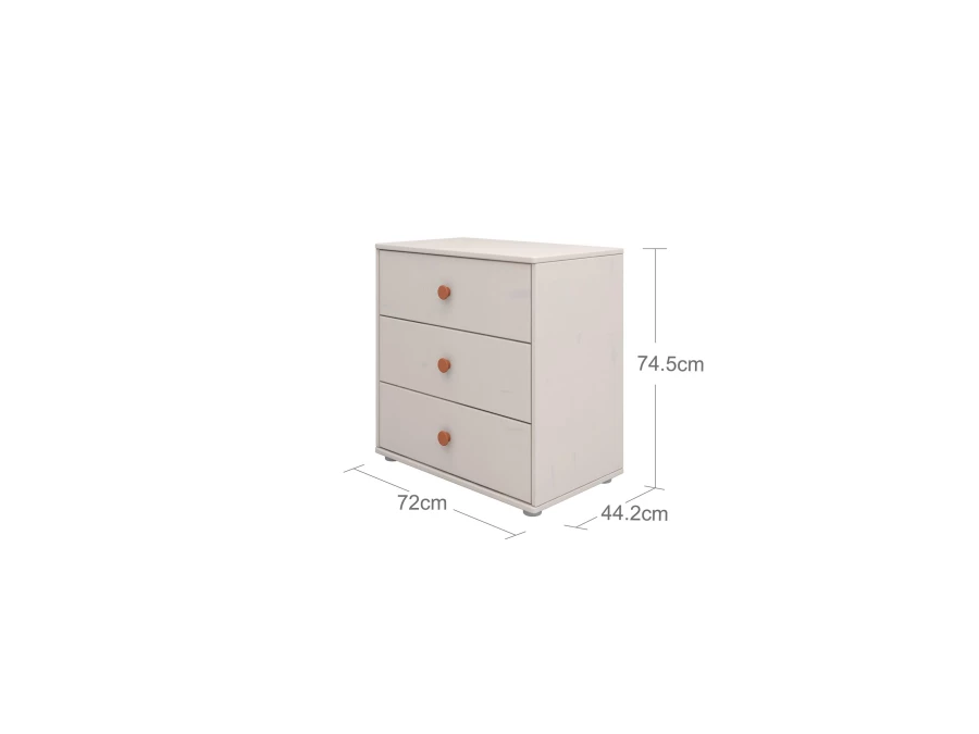 Flexa Classic ladekast met 3 laden greywash / blush - Afbeelding 3