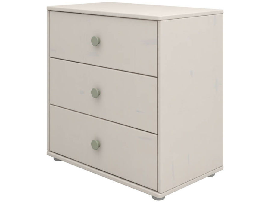 Flexa Classic ladekast met 3 laden greywash / natural green