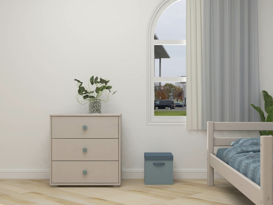 Flexa Classic ladekast met 3 laden greywash / teal - Afbeelding 4
