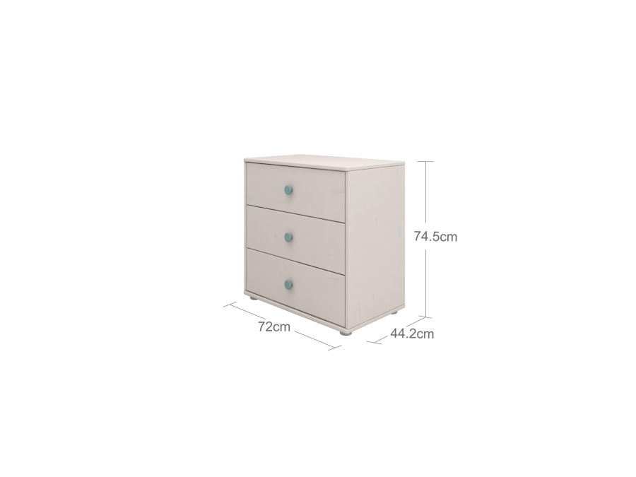 Flexa Classic ladekast met 3 laden greywash / teal - Afbeelding 3